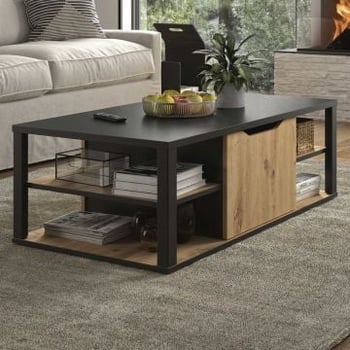 Salontafel Butch 110x60cm - eik decor/zwart