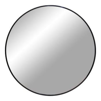 Zwarte spiegel Madrid - ø80 cm | Aluminium, Glas.