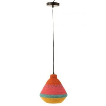Hangende lamp strepen+zigzag bovenkant zeegras mix
