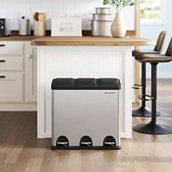 Pedaalemmer met 3 compartimenten en zacht sluitende deksels - Recycle in stijl!