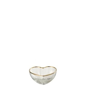 Aperoschaaltje hart glas goud/transparant
