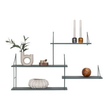 Harlem wandrek - 99x17,5x62 cm - staal en hout - groen