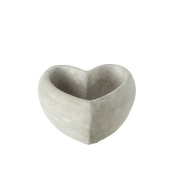 Bloempot hartvorm cement grijs