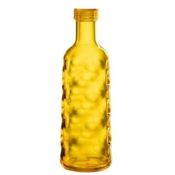 Fles gehamerd in giftbox plastic geel