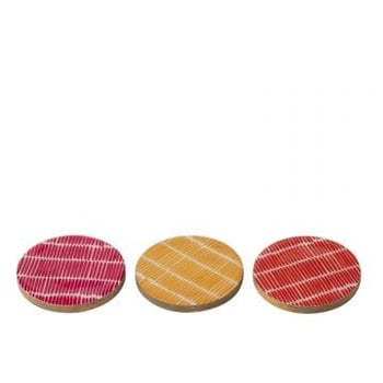 Set van 4 onderzetter mango hout mix assortiment van 3