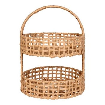 Dienblad Anadia - Natuurlijk Papier en Metaal | ø29x39 cm