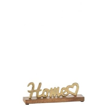 Home hart op voet aluminium/hout goud