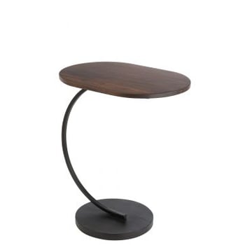 Bijzettafel swoosh ijzer/mangohout bruin/zwart