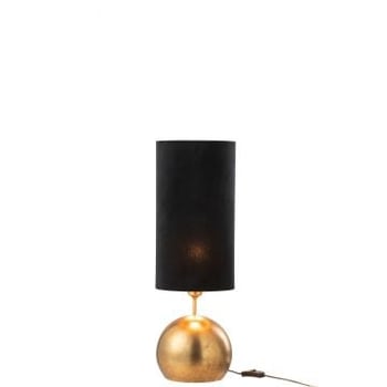 Lamp bol ijzer/fluweel goud/zwart
