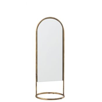 Spiegel op voet daisy ijzer/glas goud