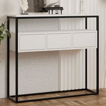 Sidetable Woody Fashion | 100 x 29 x 90 | Wit