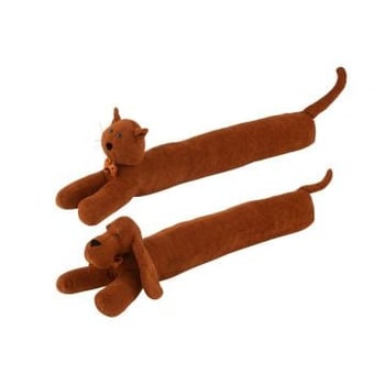 Tochtrol hond/kat bouclé cognac assortiment van 2