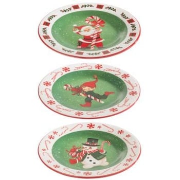 Rond bord kerstmis dolomite mix assortiment van 3