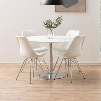 Kuipstoel Irma - wit/chroom 
