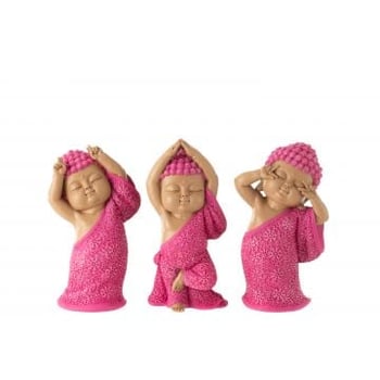 Monnik grappig resin roze assortiment van 3
