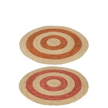 Tapijt rond cirkels maïs oranje/rood large assortiment van 2