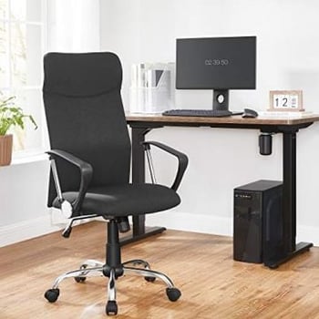 Ergonomische draaistoel met gewatteerde zitting, belastbaar tot 120 kg, zwart