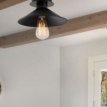 Strakke zwarte kroonluchter | Moderne Decoratieverlichting | 24 cm Diameter | IP20