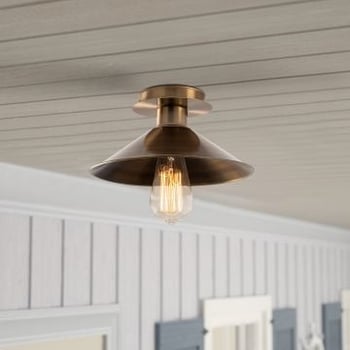 Strakke en moderne kroonluchter - Vintage kleur | 24cm diameter, 12cm hoogte | METAL BODY