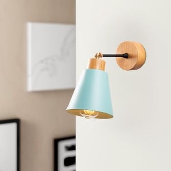 Turquoise Wandlamp | Strak en Eigentijds | 14 cm Diameter | E27 Max 40W