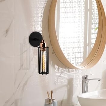 Strakke en eigentijdse zwarte wandlamp | 30cm hoogte | metalen behuizing