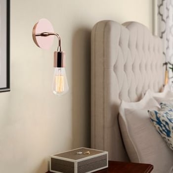 Koperen Wandlamp | Strak en Eigentijds | 12 cm Diameter | Metalen Behuizing