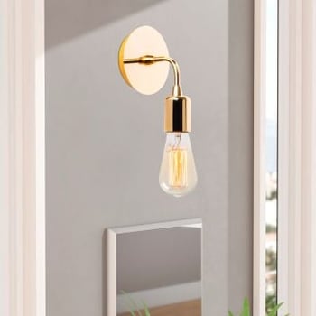 Strakke en moderne gouden wandlamp - 12 cm diameter, IP20