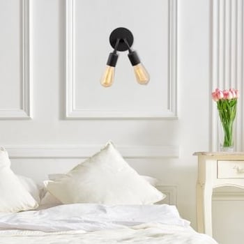 Moderne Zwarte Wandlamp | 14x20 cm | Metalen Lamp | IP20
