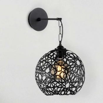 Fellini Wandlamp | METALEN BEHUIZING | Zwart