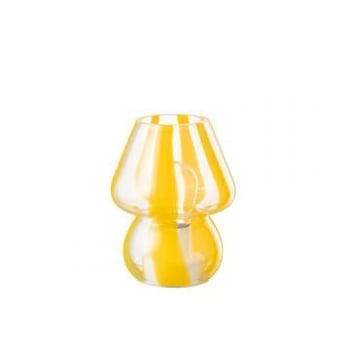 Tafellamp strepen glas transparant/geel small