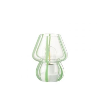 Tafellamp strepen glas transparant/groen small
