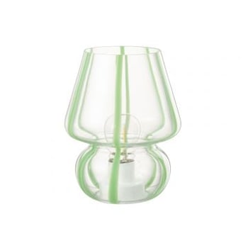 Tafellamp strepen glas transparant/groen large
