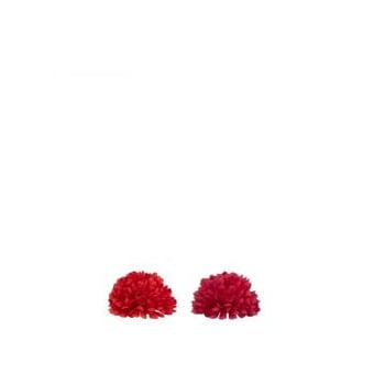 Bloem halve bol dia 13cm kunstmatig roze/rood assortiment van 2