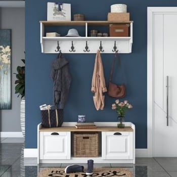 Wren vestiaire | 100% Melamine Gecoat | Wit Walnoot