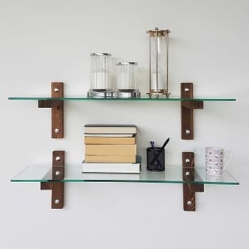Locelso Wandplank | 100% Glas en Grenen | Notelaar
