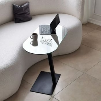 Locelso Salontafel | 100% Gehard Glas | Metalen Frame en Poten | Verstelbare Poot | Zwart