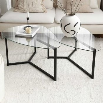 Bellisimo Salontafelset | METALEN FRAME | Matzwart