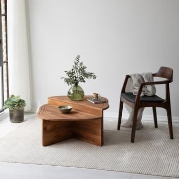 Woody Fashion Salontafel | 100% Massief Hout | Kastanje.