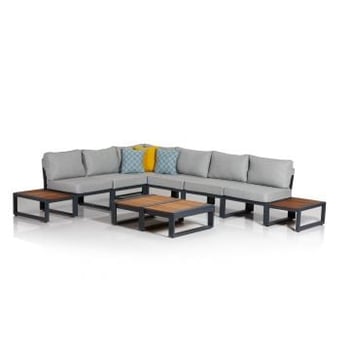 Woody Fashion Tuin Loungeset in Grijs Zwart, Frame 100% ALIMINIUM