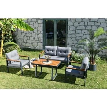 Woody Fashion loungeset voor in de tuin in antracietgrijs.