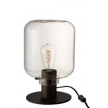 Tafellamp kiyu glas/staal transparant/zwart