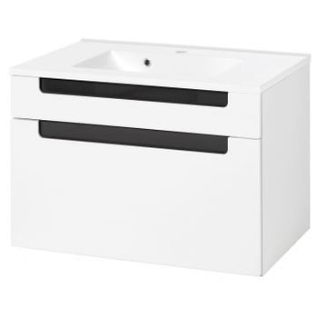 Wastafelkast Siena 80cm - wit/antraciet