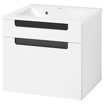 Wastafelkast Siena 60cm - wit/antraciet