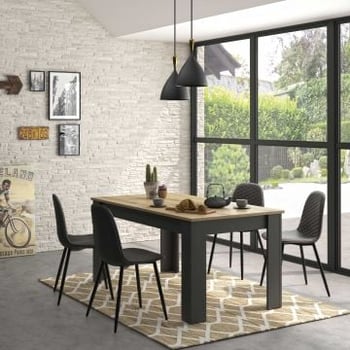 Uitschuifbare eettafel Manno 90x200 industrieel