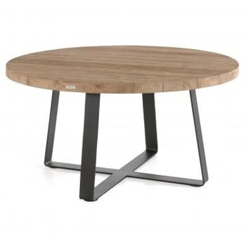 Tuintafel Margarite Ø130 - zwart/teak