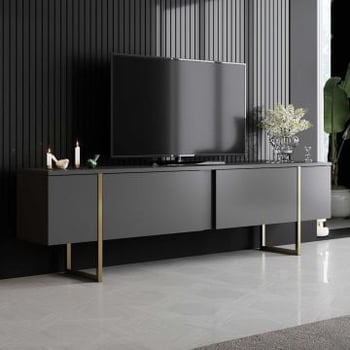 tv-meubel Woody Fashion | 180 x 30 x 50 cm | Anthracite Gold