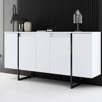 Dressoir Woody Fashion | 160 x 35 x 80 cm | White Black-design