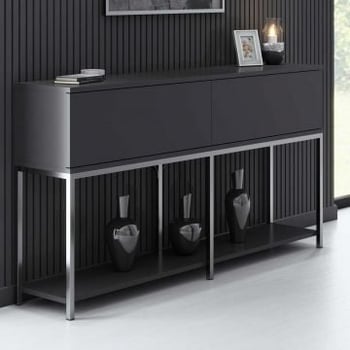 18mm Woody Fashion Console | Melamine gecoat, Metalen poten, Antraciet Zilver.