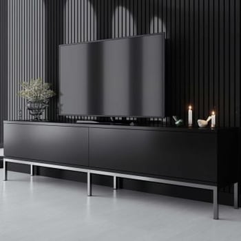 Houten Fashion TV-meubel | 100% Melamine Laag | Zwart Zilver