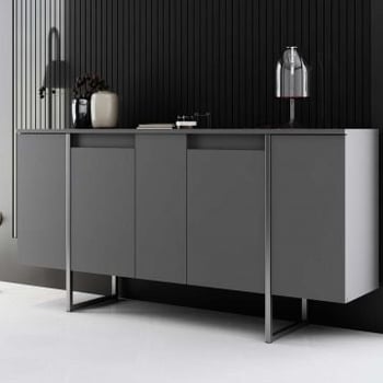 Modern dressoir: Woody Fashion Antraciet Zilver
